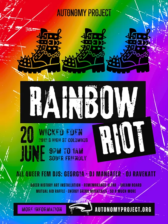 Rainbow Riot Dance Party Poster