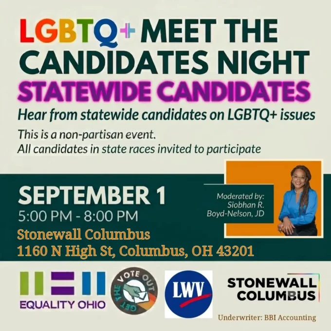 Equality Ohio Meet Statewide Candidates Event Poster