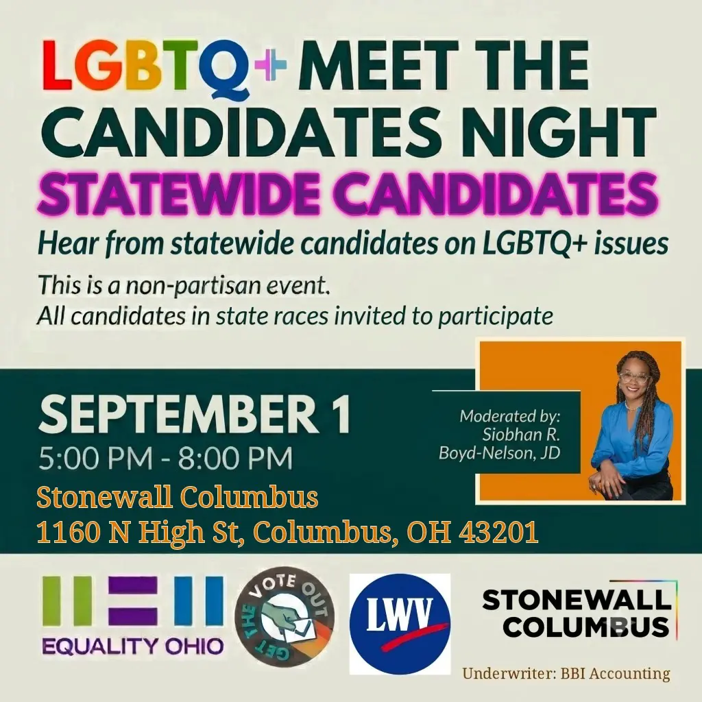 Equality Ohio Meet Statewide Candidates Event Poster