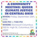 Queer Climate Justice Meeting at Stonewall Poster