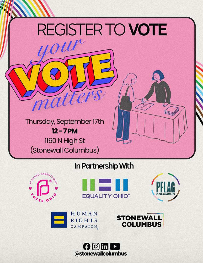 Stonewall Register to Vote Event Sept 17 2026 Poster